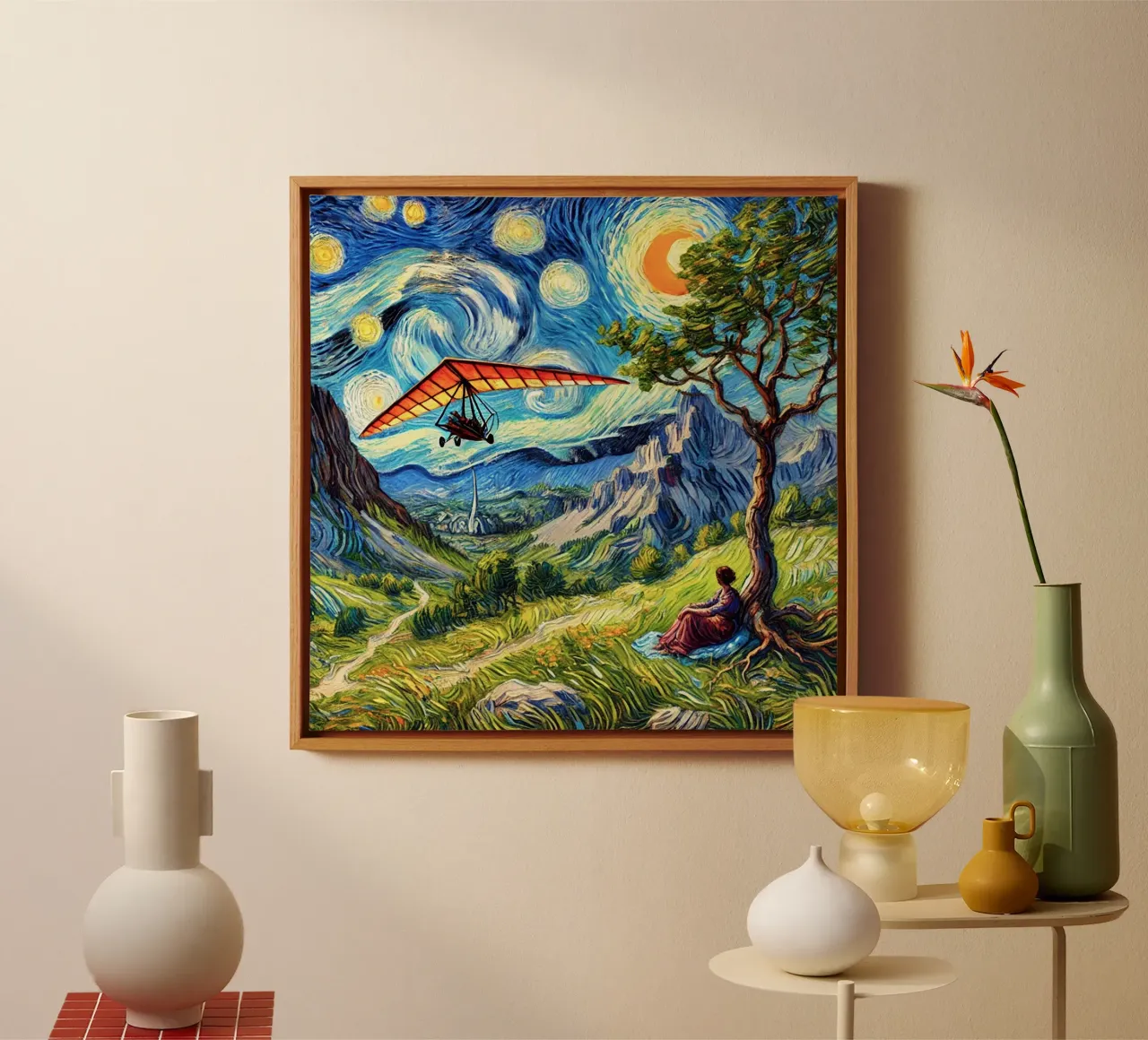 Valley Paraglide Fever tela con Cornice a cassetta da Vintage Van Gogh