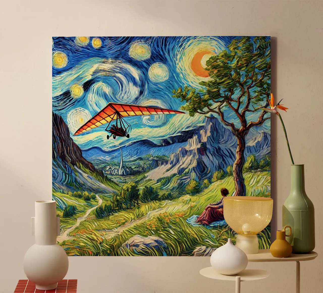 Valley Paraglide Fever tela con Cornice a cassetta da Vintage Van Gogh
