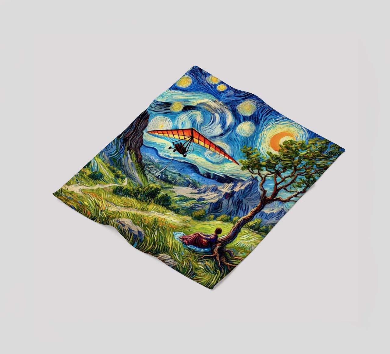 Valley Paraglide Fever coperta in pile da Vintage Van Gogh
