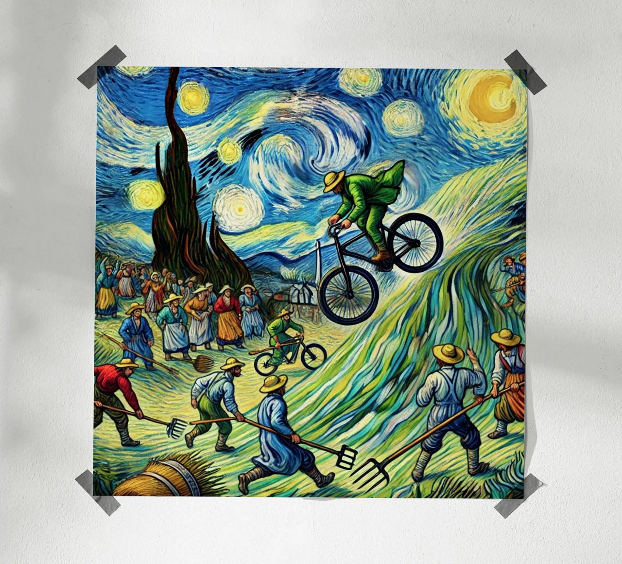 Van Gogh Mountainbike Galore poster by Vintage Van Gogh