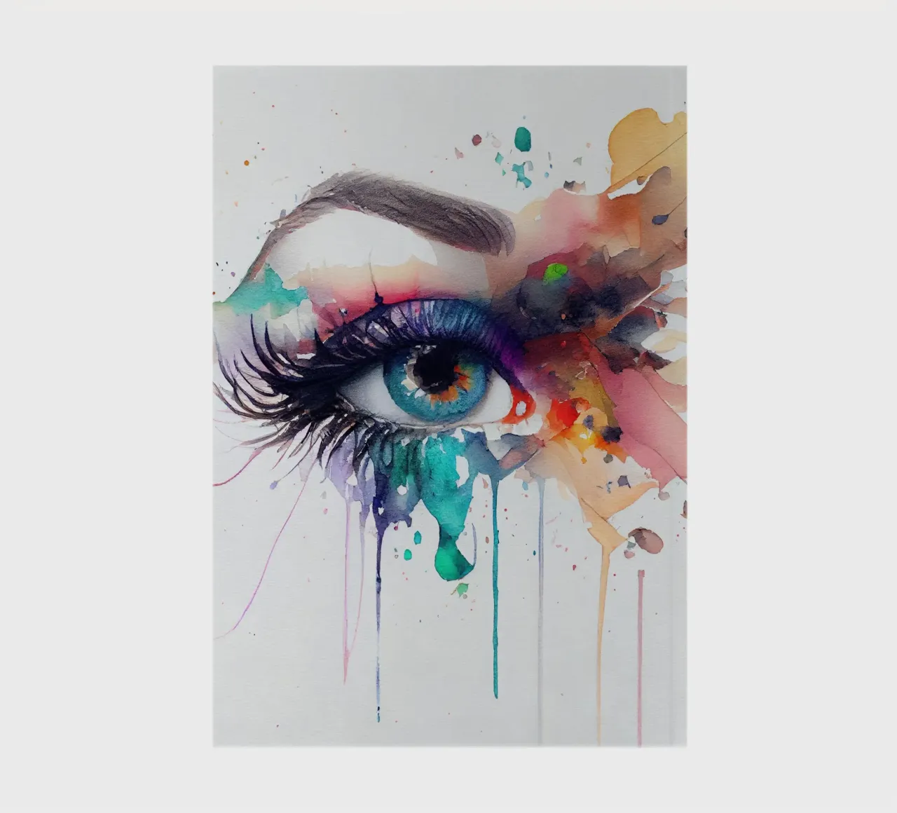 Watercolor Woman Eye notebook by Chromatic Fusion Studio