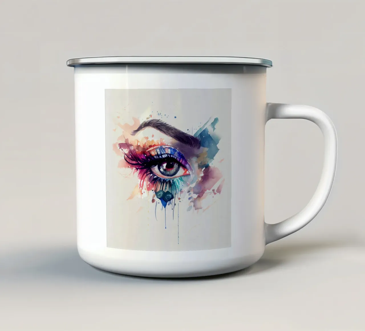 Acquerello Donna Occhio tazza in smalto da Chromatic Fusion Studio