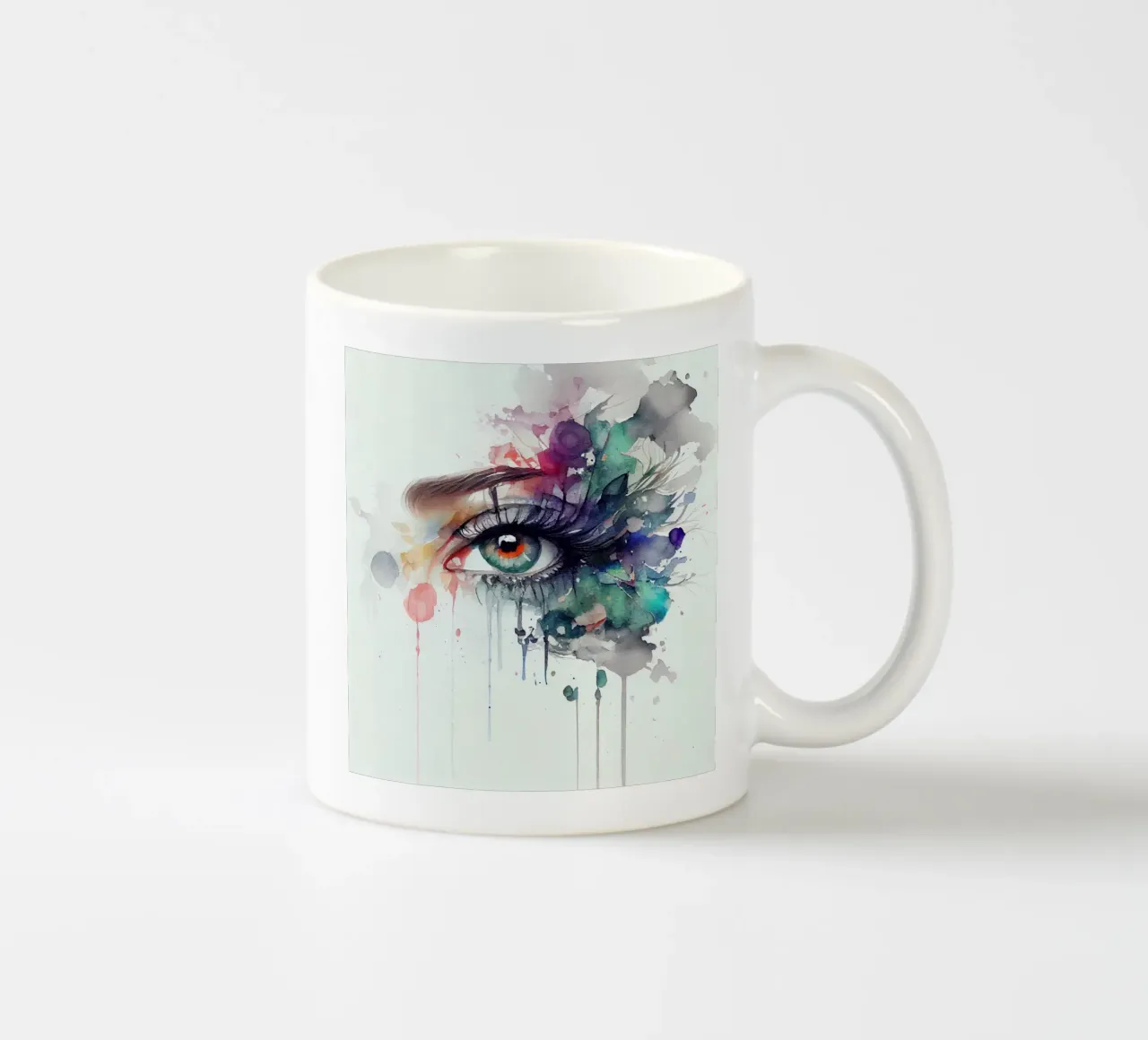 Acquerello Donna Occhio tazza in ceramica da Chromatic Fusion Studio