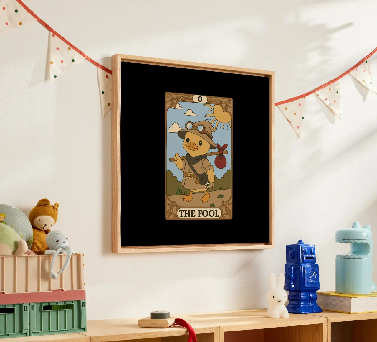 Duck Tarot - The Fool canvas with Floater frame by Loobs