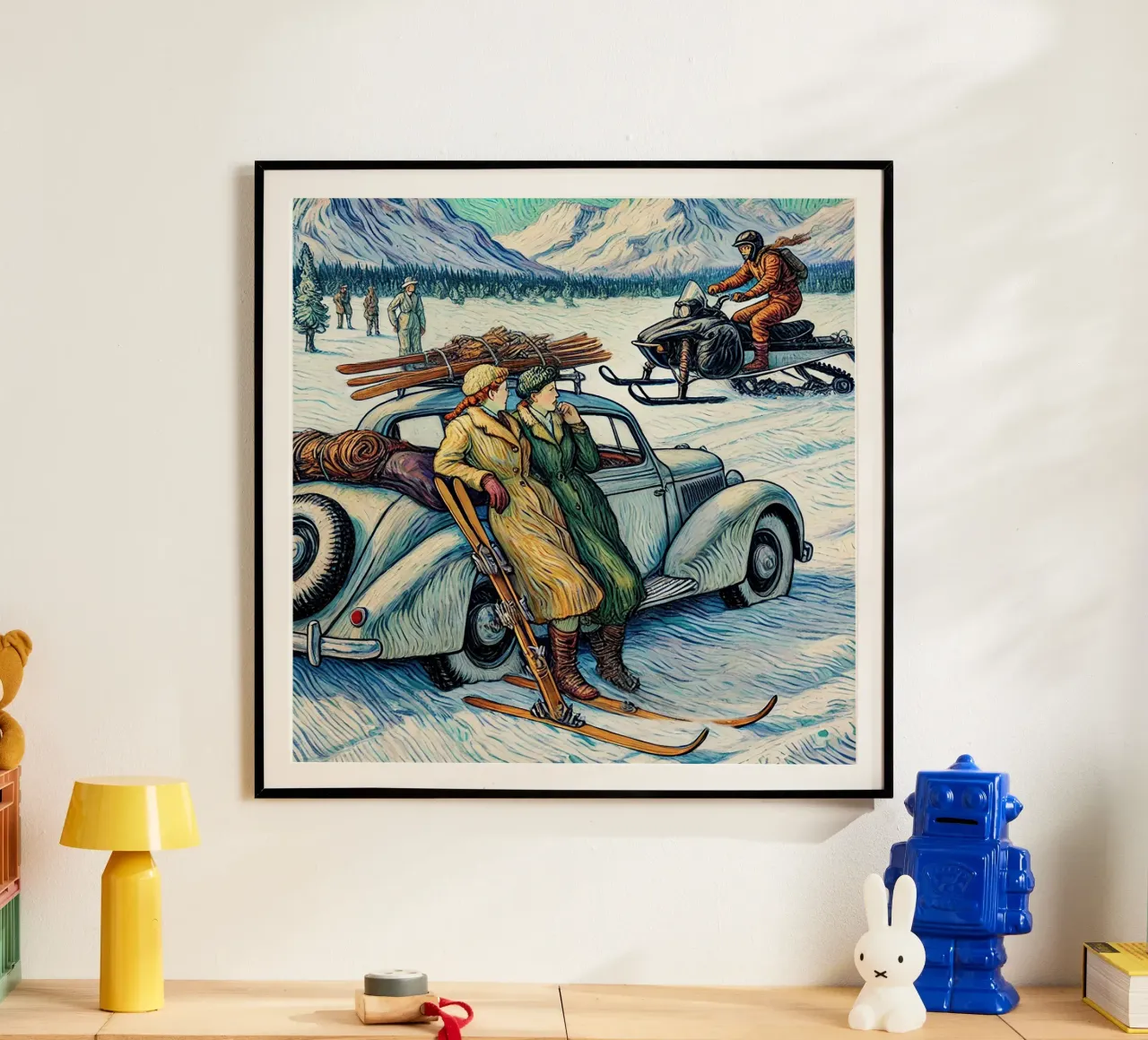 Vintage Snow-Mobile poster con telaio in alluminio da Vintage Van Gogh