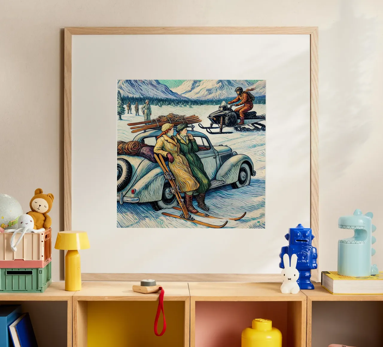 Vintage Snow-Mobile poster con telaio in alluminio da Vintage Van Gogh