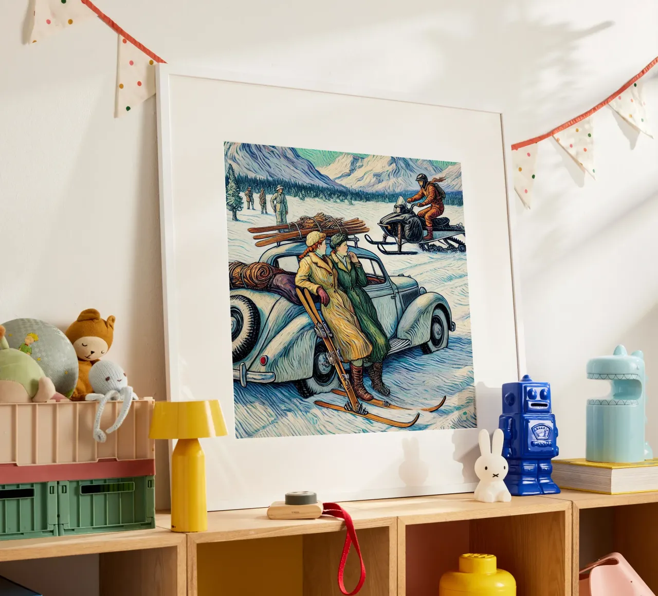 Vintage Snow-Mobile poster con telaio in alluminio da Vintage Van Gogh