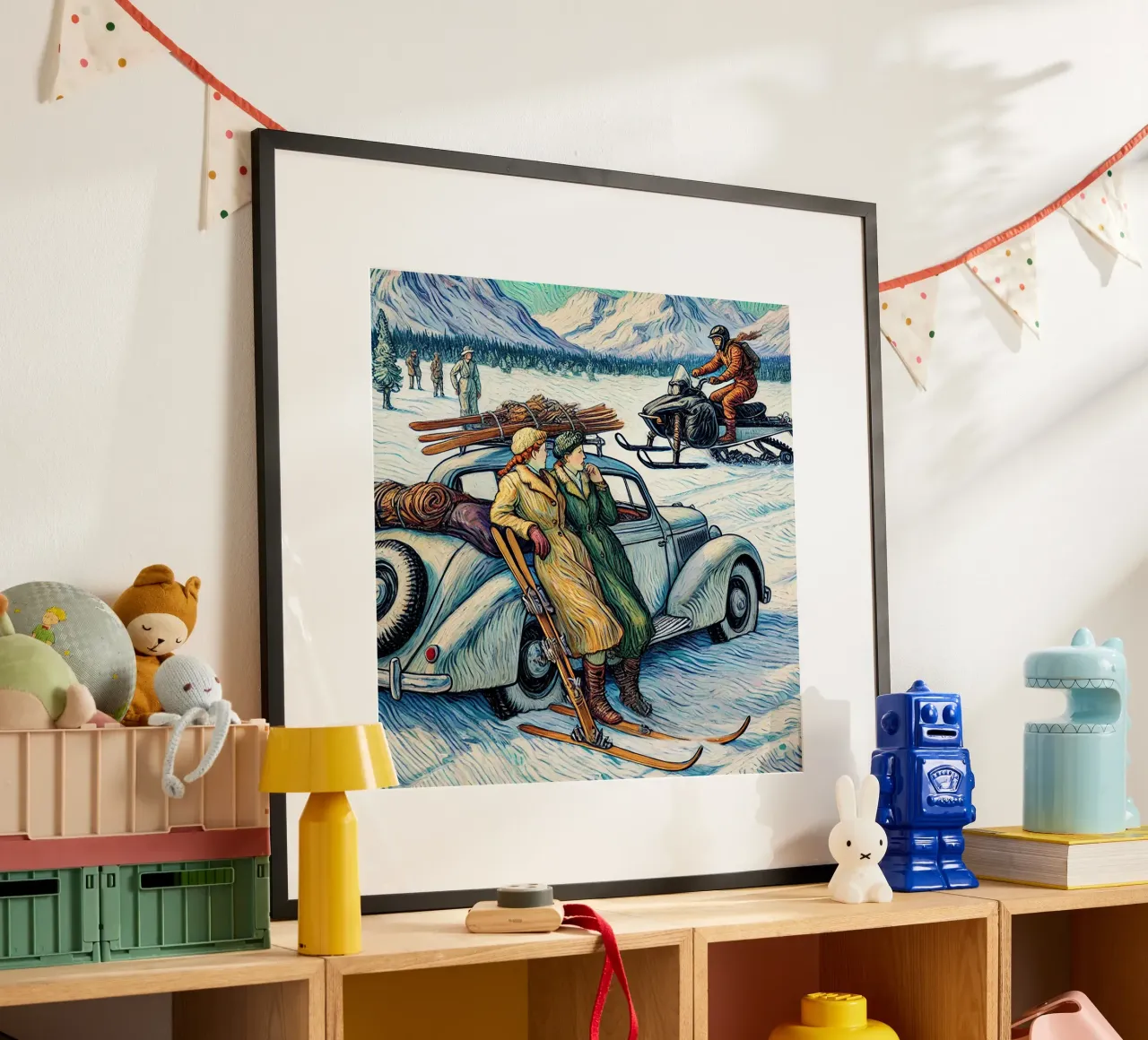 Vintage Snow-Mobile poster con telaio in alluminio da Vintage Van Gogh