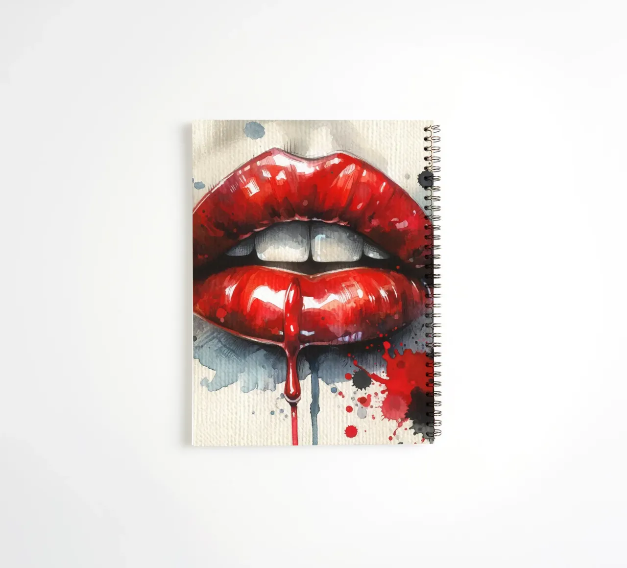 Watercolor Woman Lips spiral notebook by Chromatic Fusion Studio