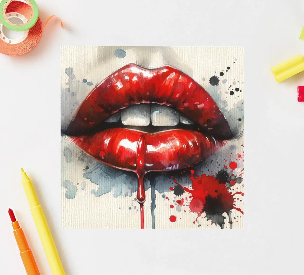 Watercolor Woman Lips sticker by Chromatic Fusion Studio