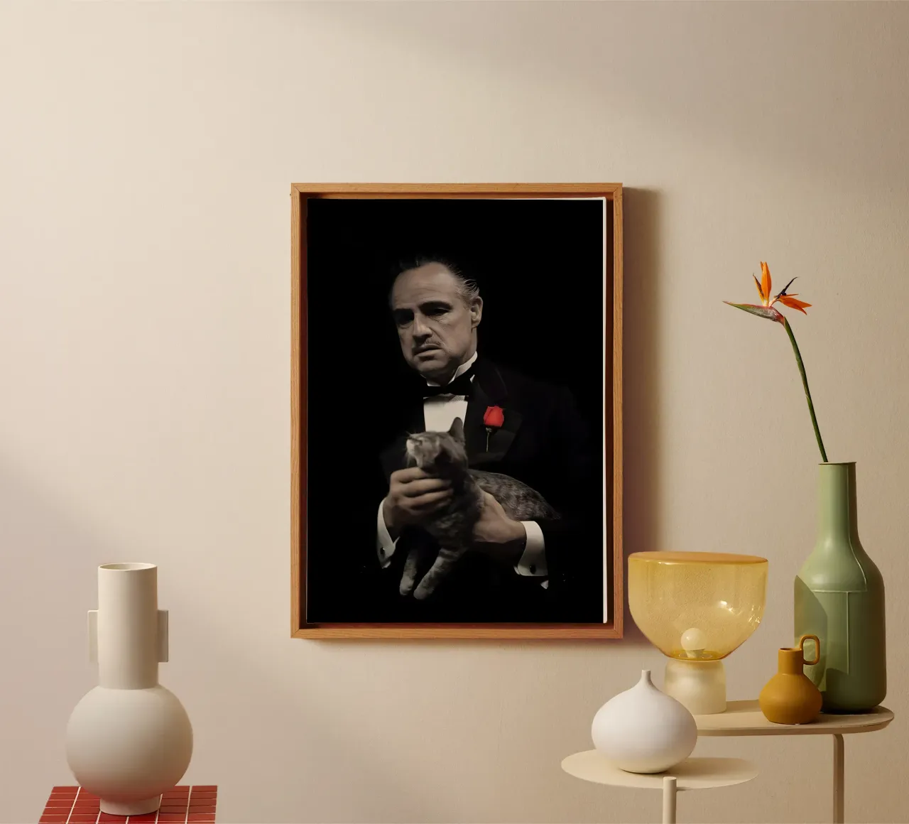 The God father canvas met Baklijst van Low poly art