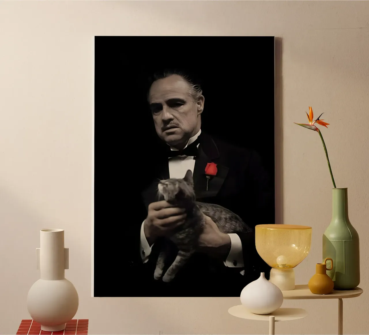 The God father canvas met Baklijst van Low poly art