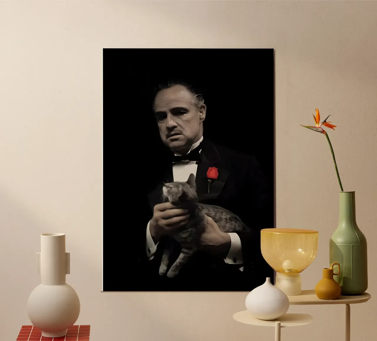The God father poster con telaio in alluminio da Low poly art