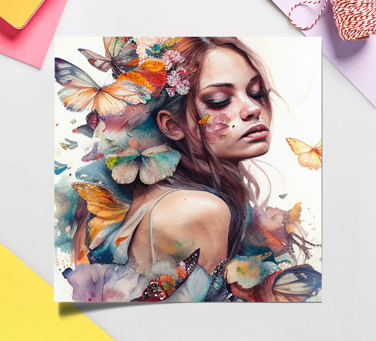 Aquarel Tropische Vrouw stickervel van Chromatic Fusion Studio