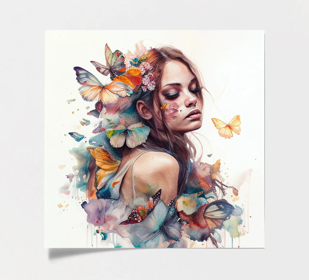 Aquarel Tropische Vrouw stickervel van Chromatic Fusion Studio