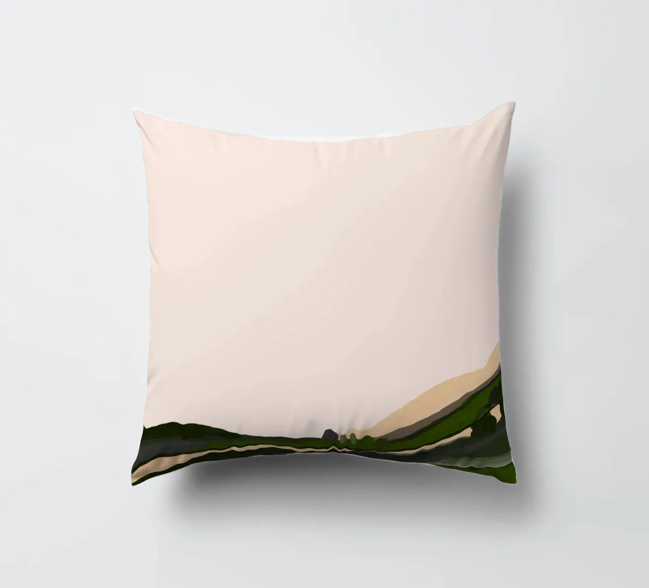 Landscape textured meadow painting Whispers Beneath the Mead decorative cushion by mysteriouscoco
