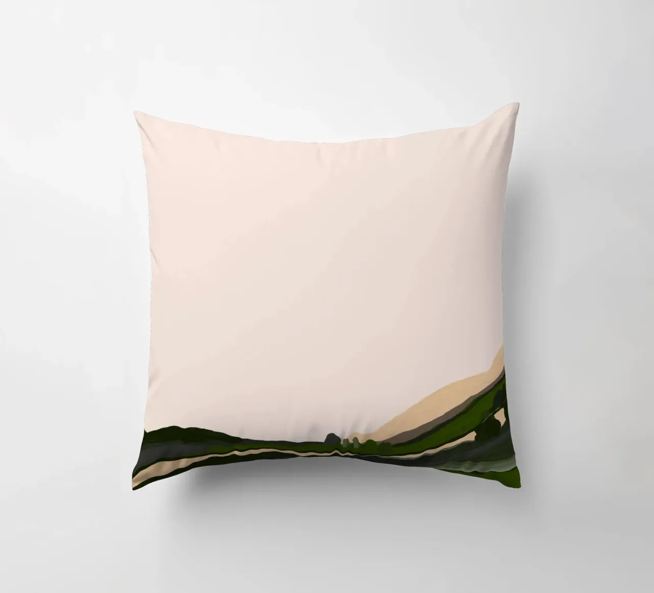Landscape textured meadow painting Whispers Beneath the Mead decorative cushion by mysteriouscoco