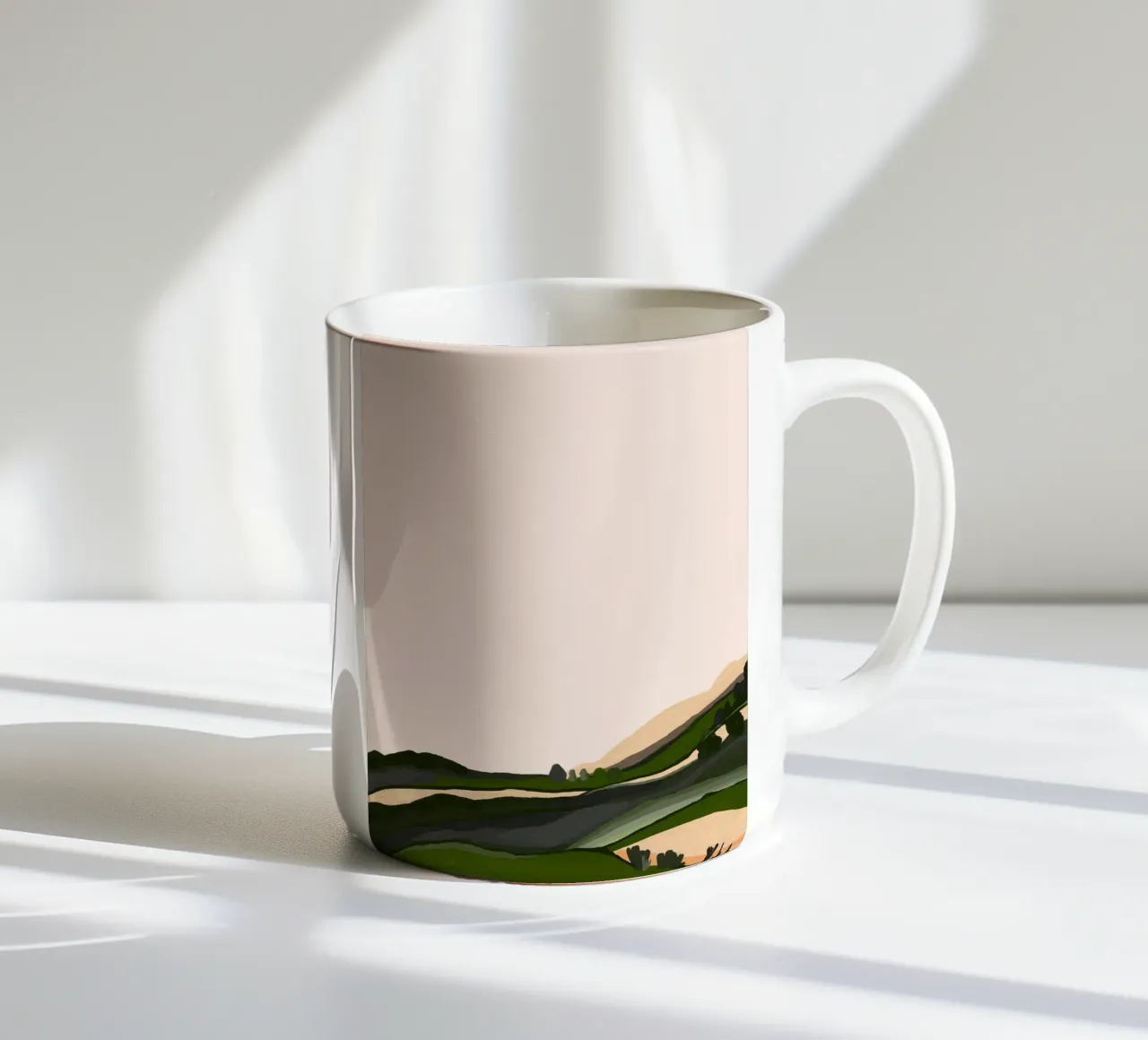 Landscape textured meadow painting Whispers Beneath the Mead tazza in ceramica da mysteriouscoco