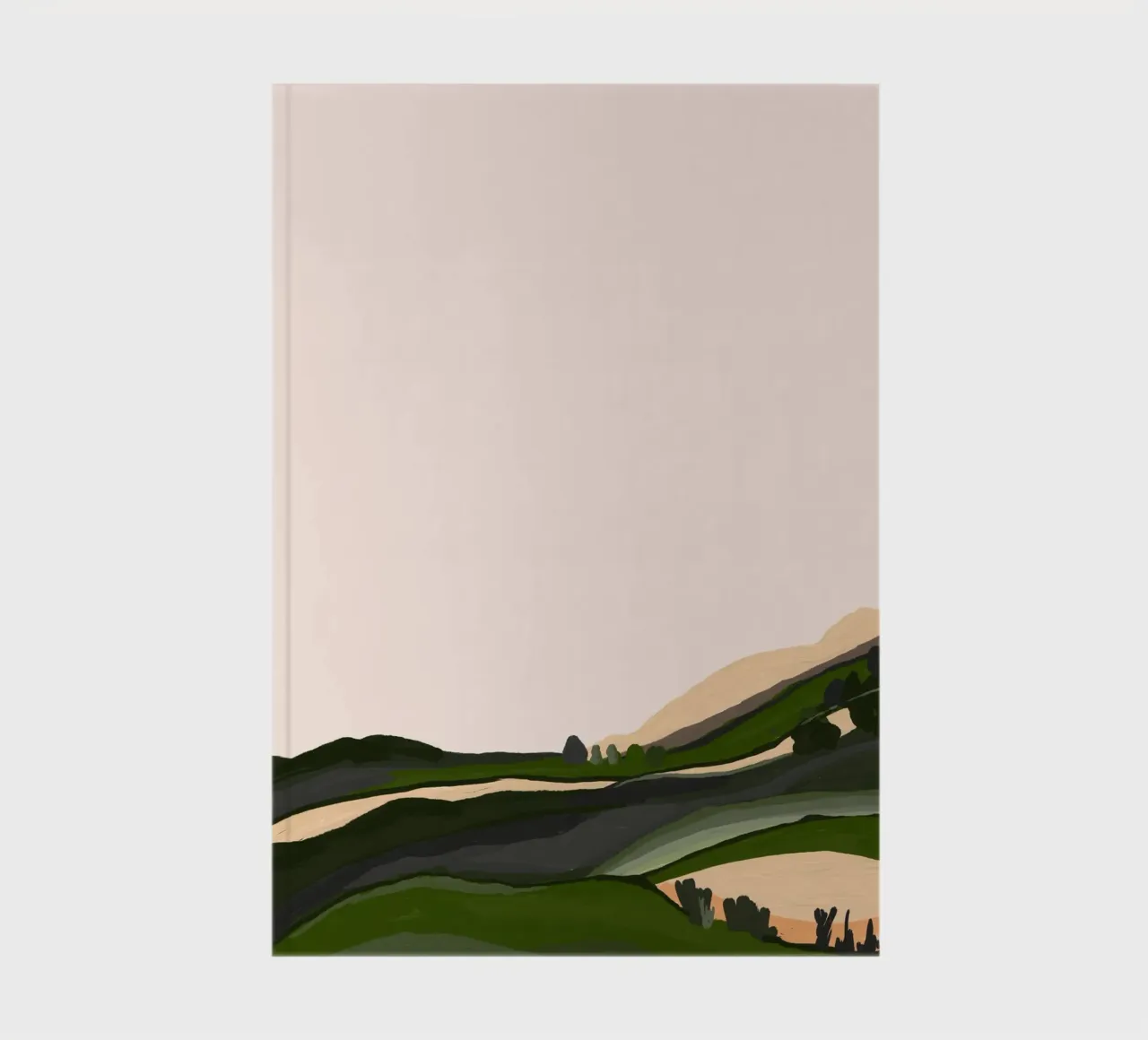 Landscape textured meadow painting Whispers Beneath the Mead notebook by mysteriouscoco