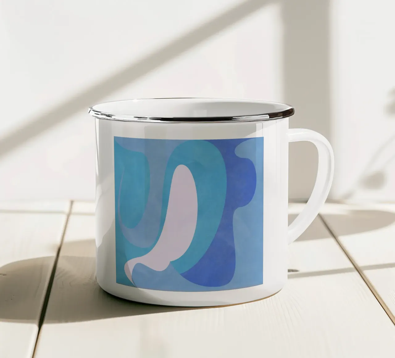 Forme astratte blu tazza in smalto da lovely lines