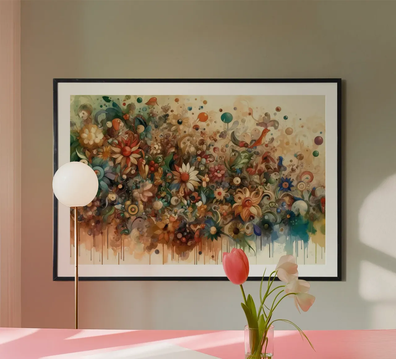 Farbenfrohe Garten-Extravaganz Poster von Chromatic Fusion Studio