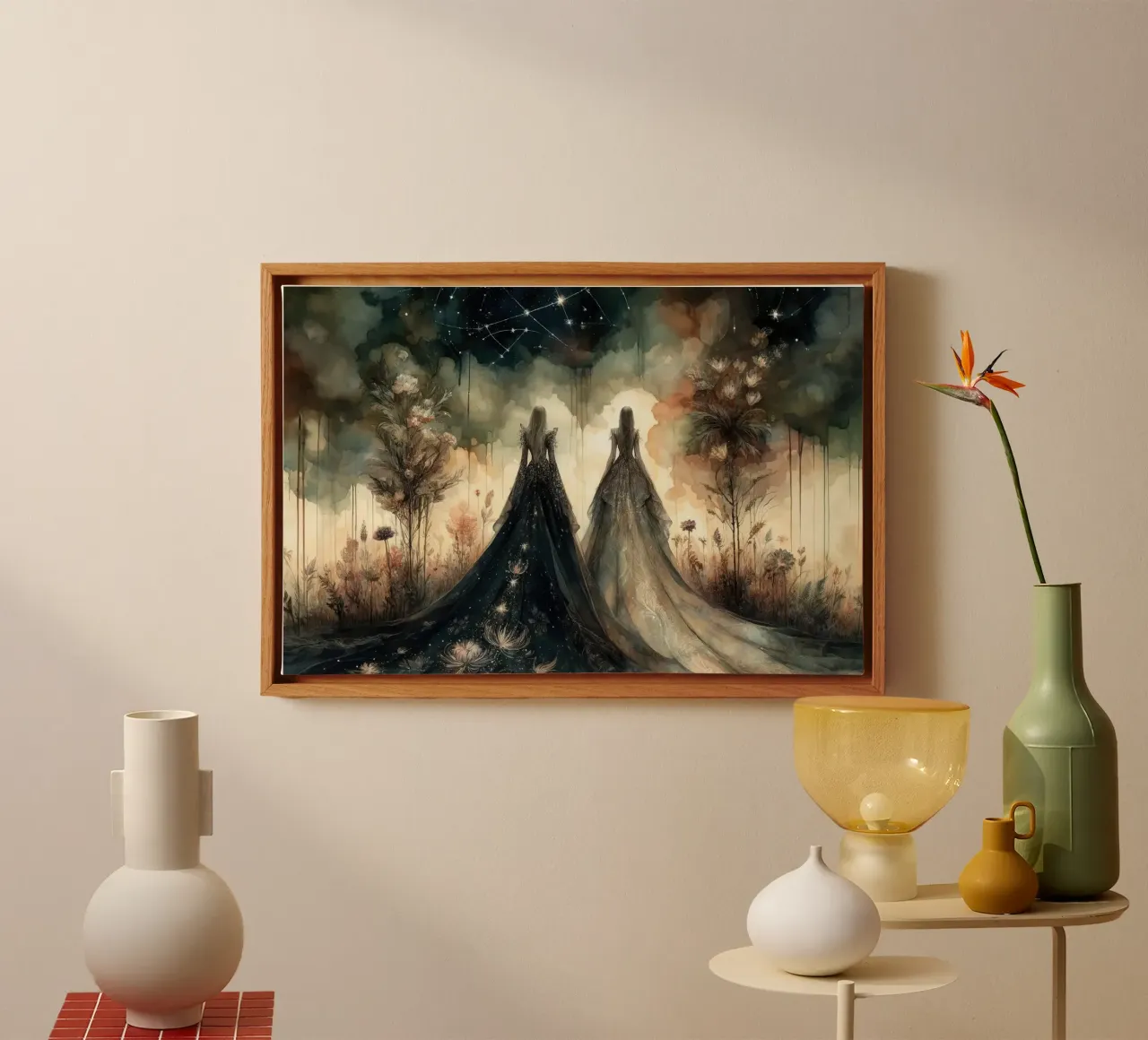 Kosmische tuin blik canvas met Baklijst van Chromatic Fusion Studio