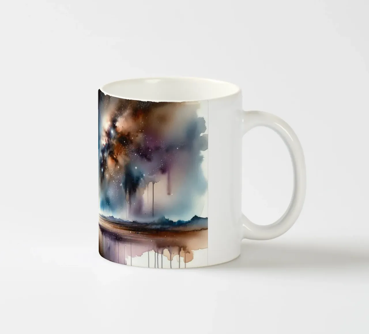 Kosmische landschapskunst keramische mok van Chromatic Fusion Studio