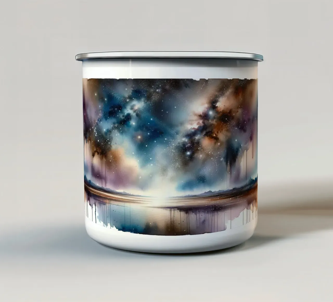 Arte del paesaggio cosmico tazza in smalto da Chromatic Fusion Studio