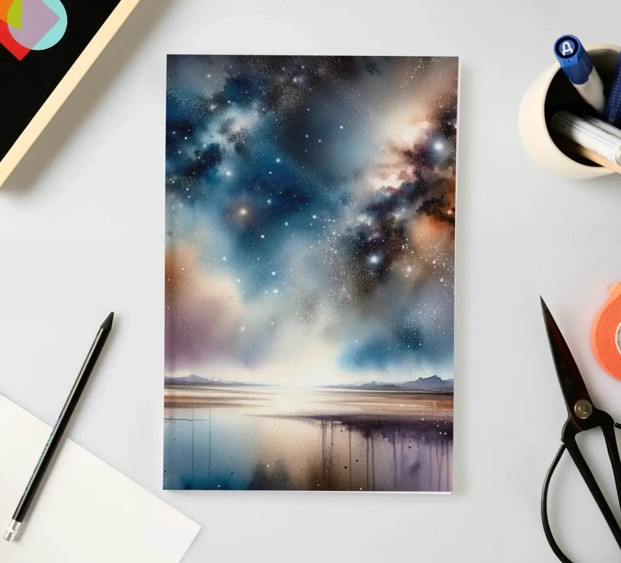 Cosmic Landscape Art notebook by Chromatic Fusion Studio