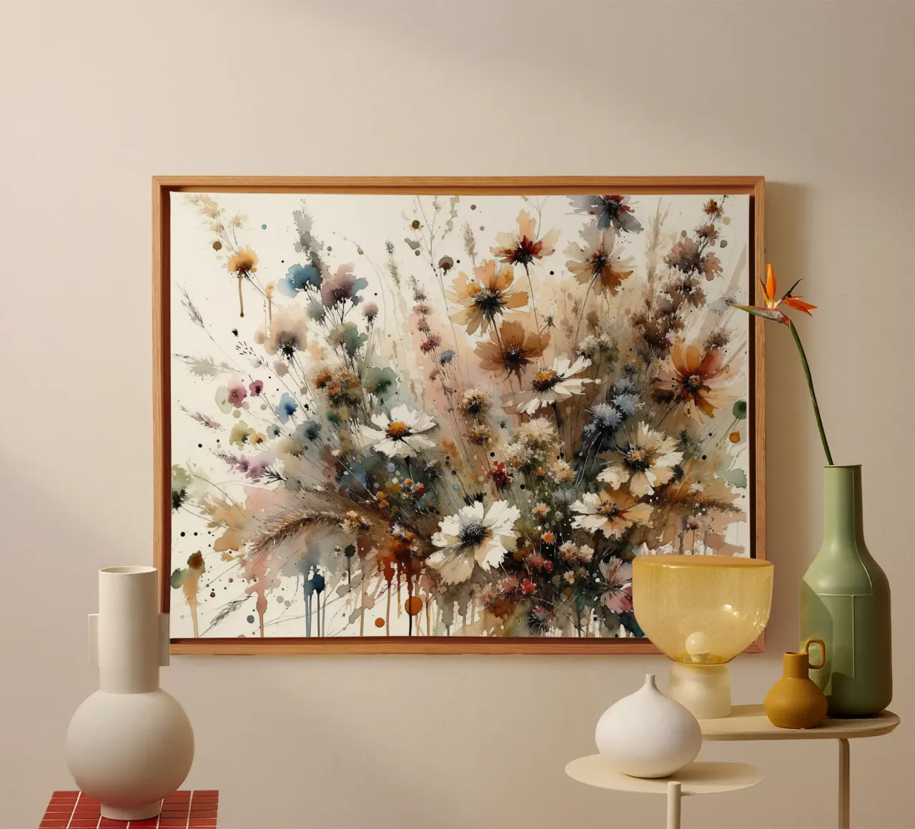 Daisy Meadow Vibes canvas by Chromatic Fusion Studio