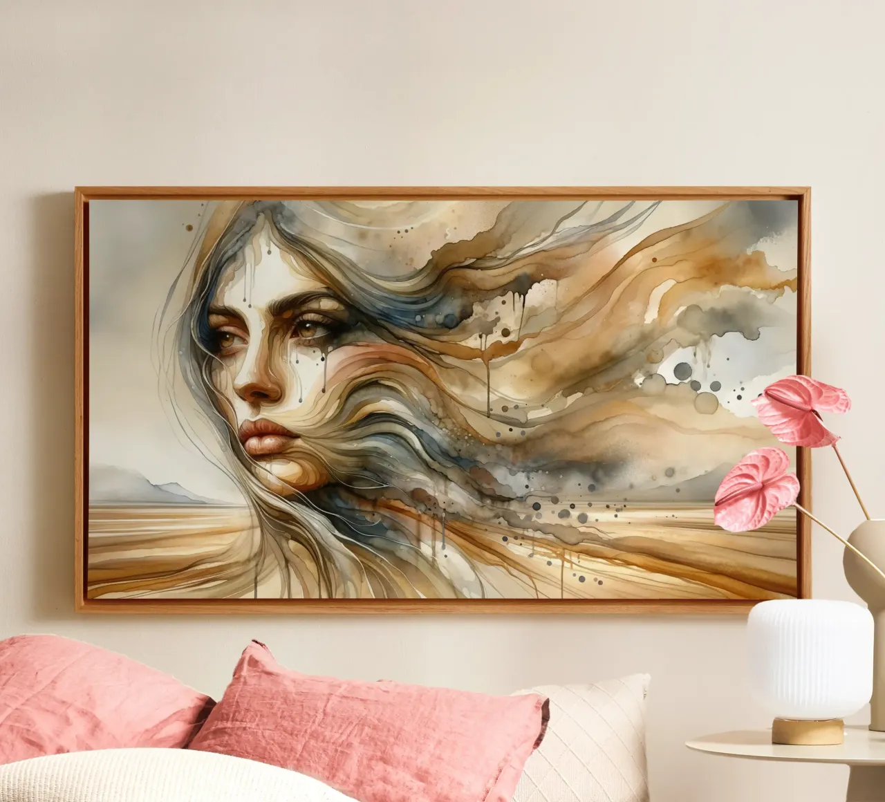 Paesaggio onirico del deserto tela con Cornice a cassetta da Chromatic Fusion Studio