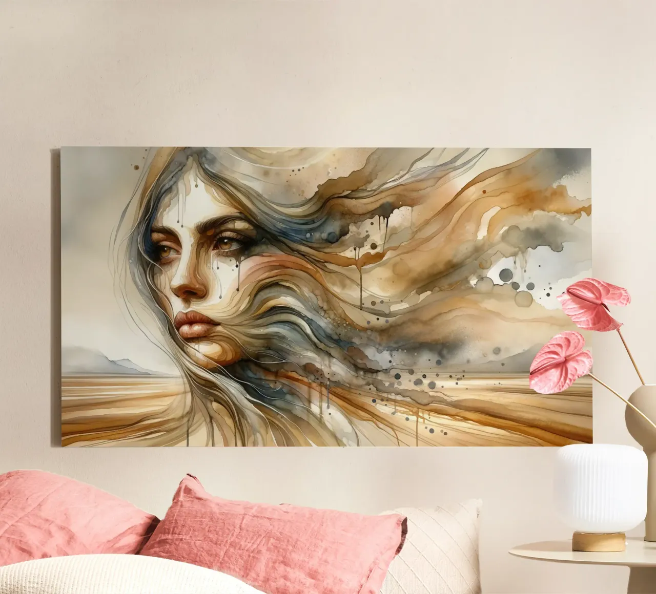 Paesaggio onirico del deserto tela con Cornice a cassetta da Chromatic Fusion Studio