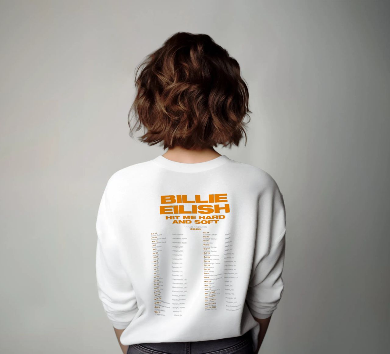 Tourdate Billie Eilish 2025 sudadera de VintageSingerWorld