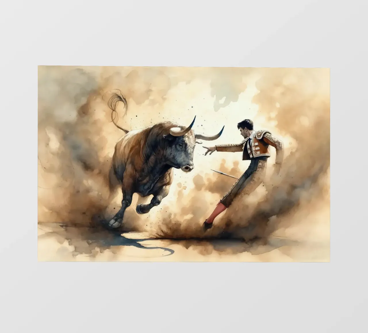Dramatic Confrontation in Dusty Arena photo wallpaper by Chromatic Fusion Studio