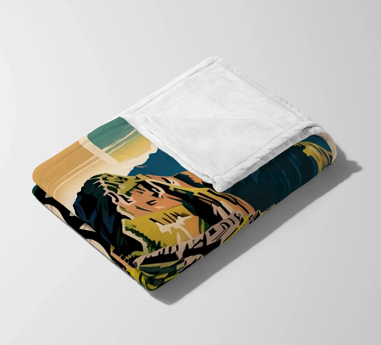 Machu Picchu coperta in pile da Vintage Travel Art