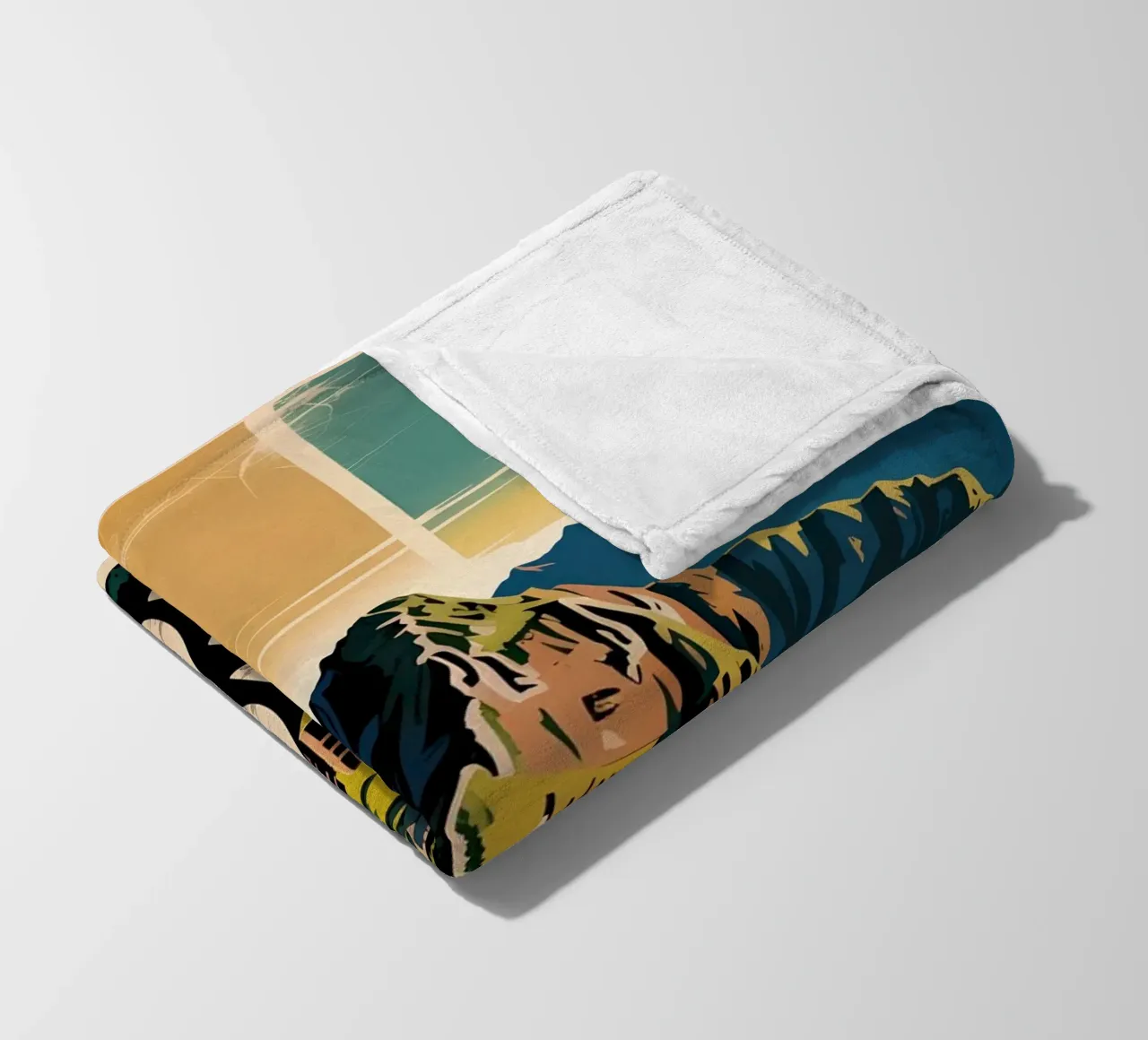 Machu Picchu coperta in pile da Vintage Travel Art