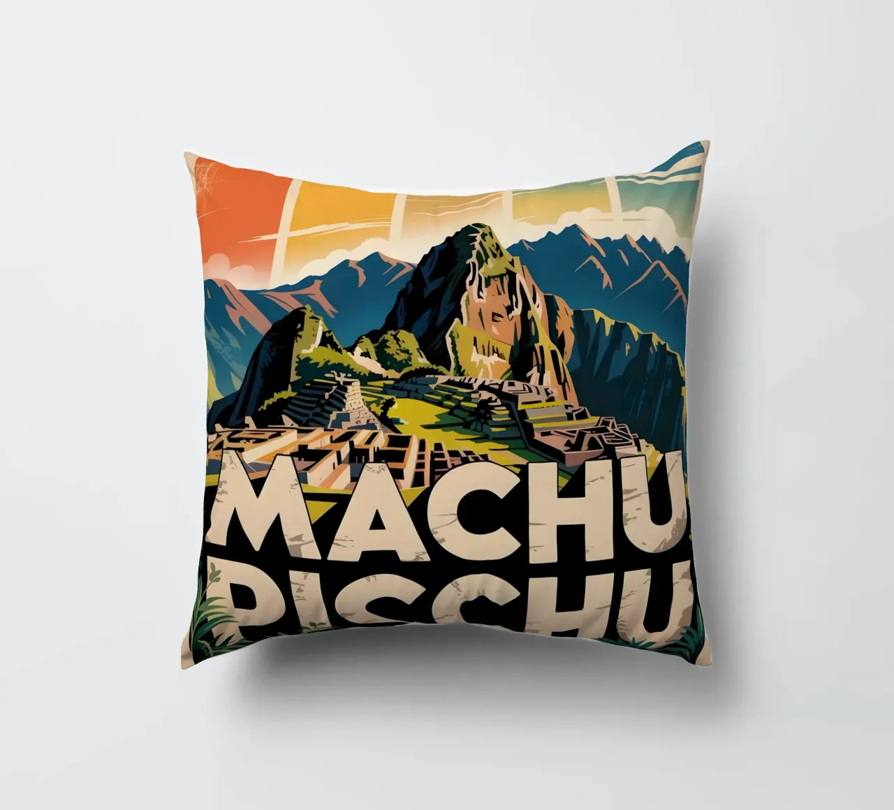 Machu Picchu cuscino da Vintage Travel Art