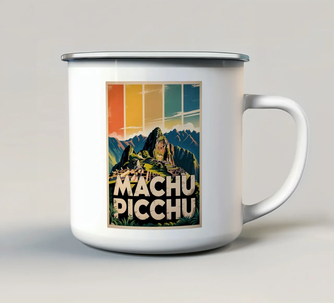 Machu Picchu tazza in smalto da Vintage Travel Art