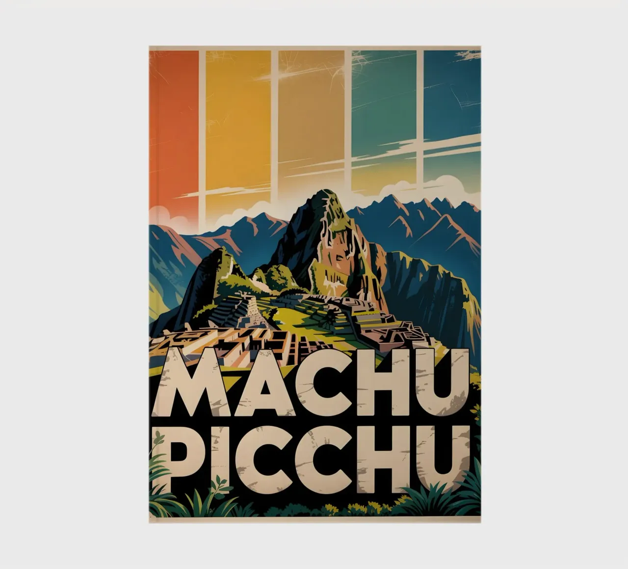 Machu Picchu notebook by Vintage Travel Art