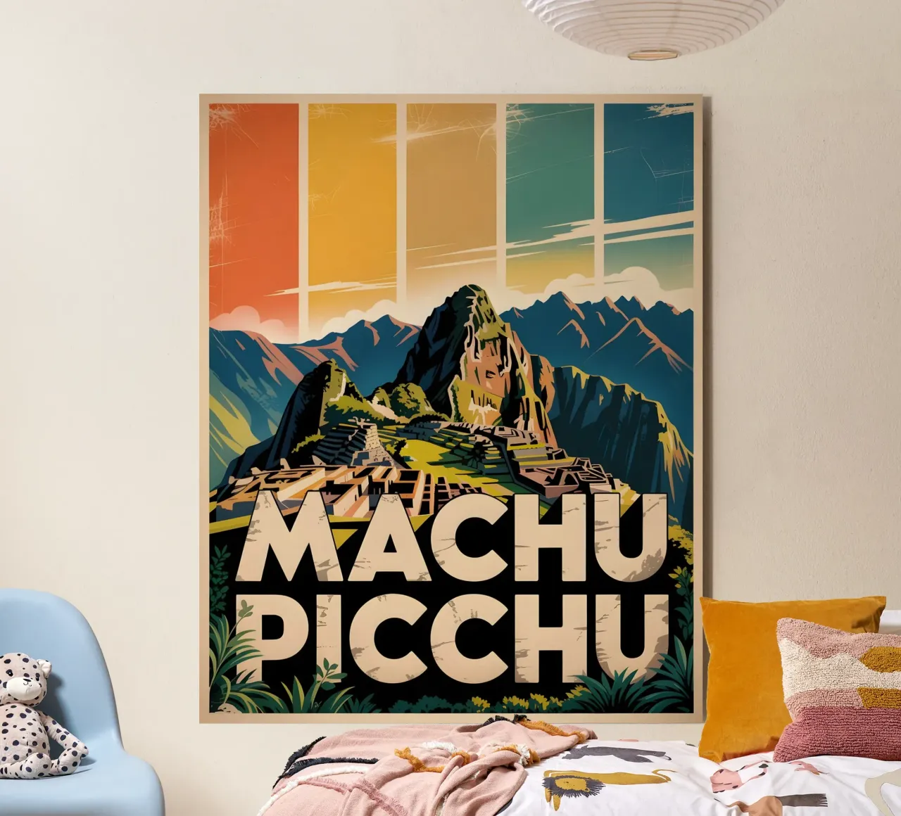 Machu Picchu alluminio dibond da Vintage Travel Art