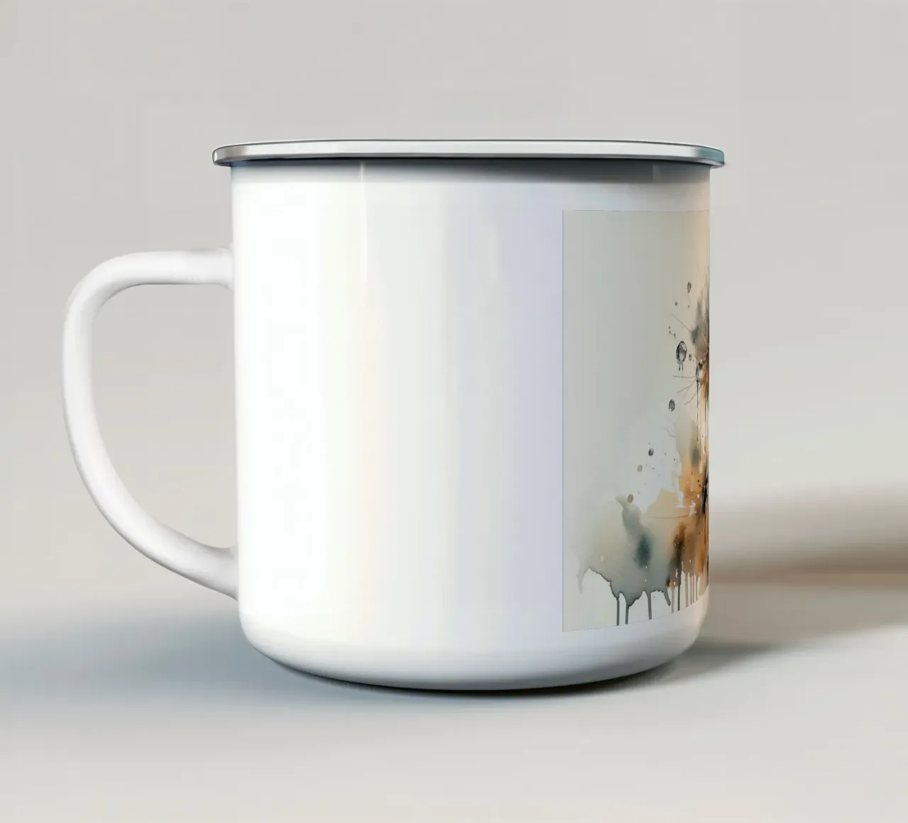 Dreamy Dandelion Drift enamel mug by Chromatic Fusion Studio