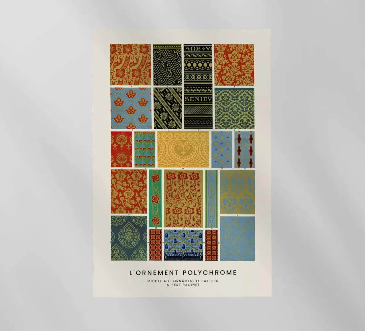 Racinet -  Medieval  Ornamental Pattern III pellicola backlit da Vintage by JUNIQE