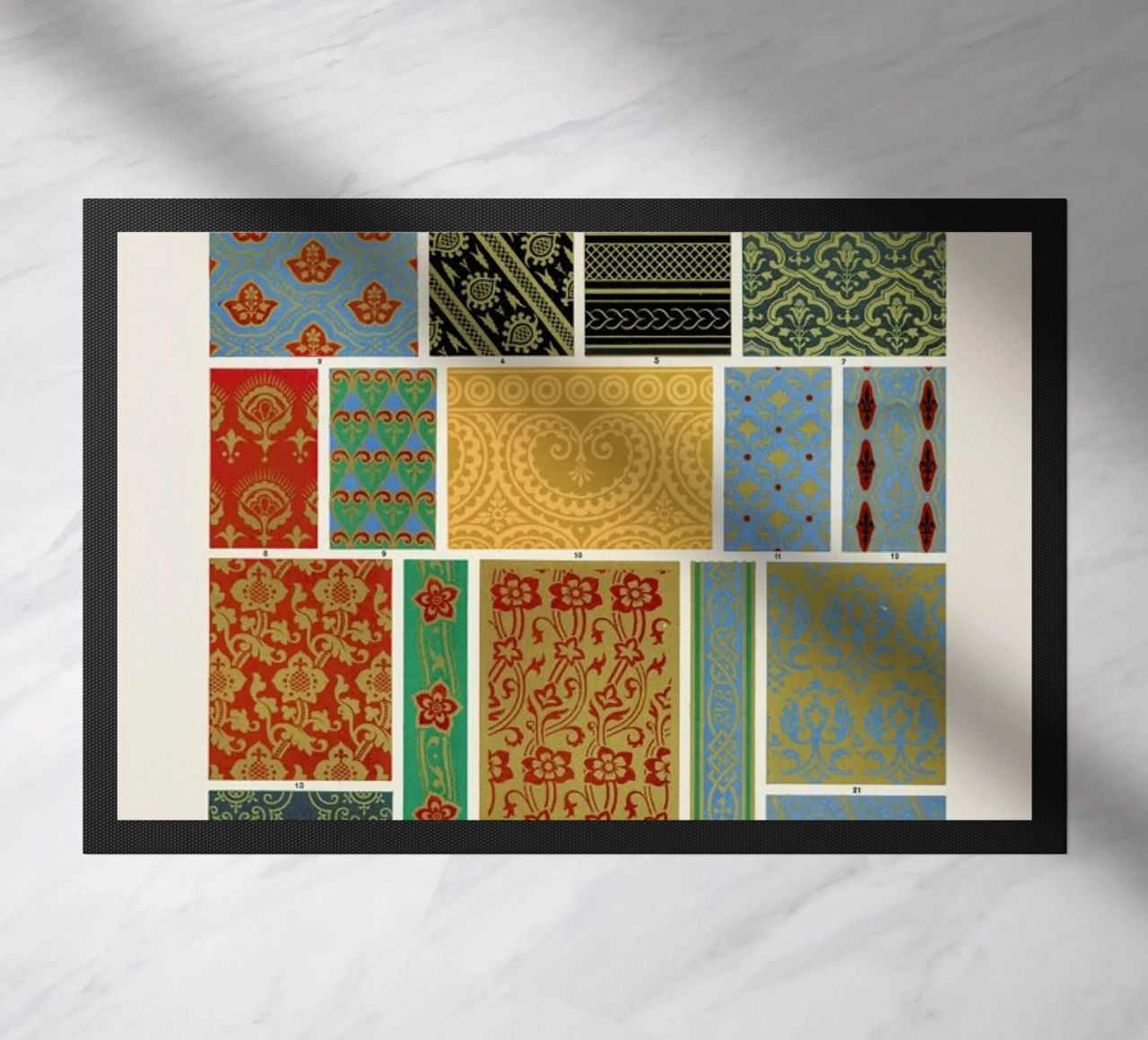 Racinet -  Medieval  Ornamental Pattern III felpudo de Vintage by JUNIQE