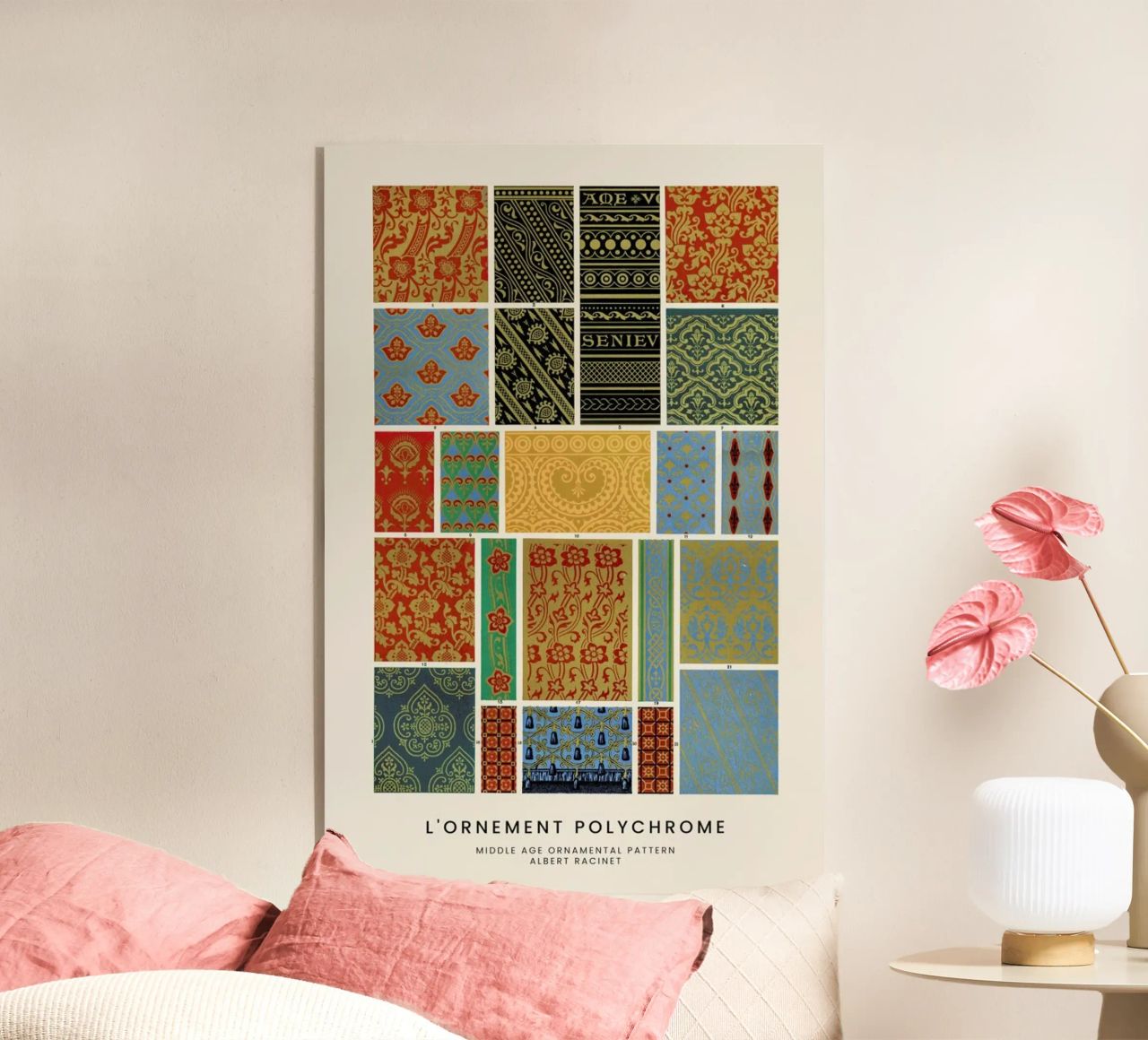 Racinet -  Medieval  Ornamental Pattern III metacrilato de Vintage by JUNIQE
