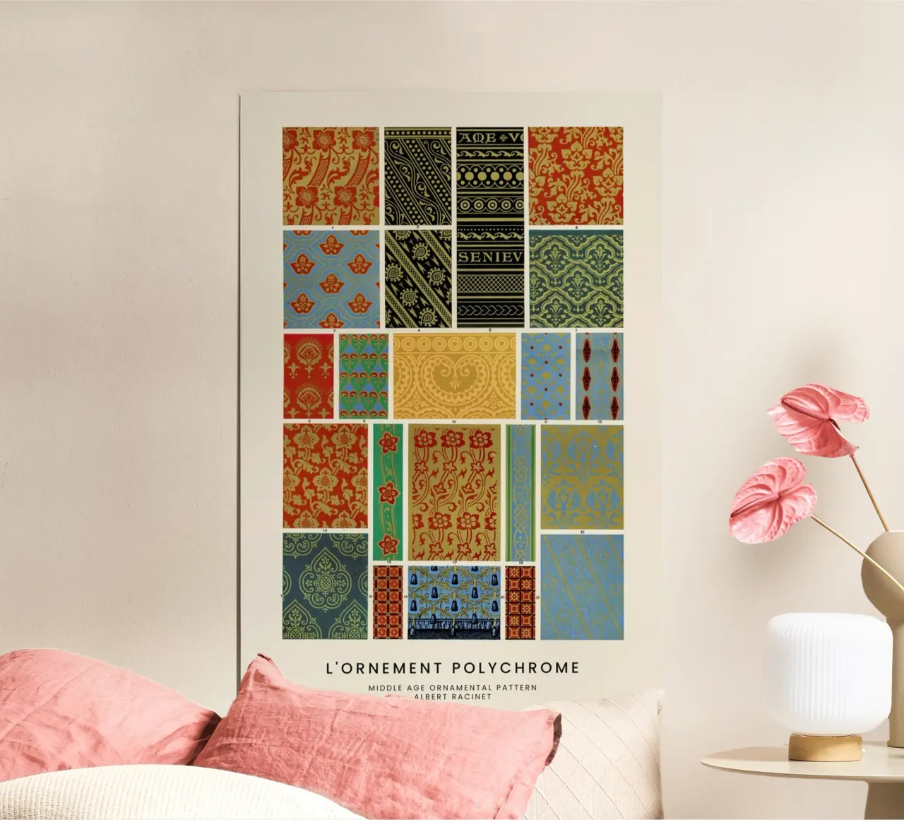 Racinet -  Medieval  Ornamental Pattern III carta hahnemühle da Vintage by JUNIQE