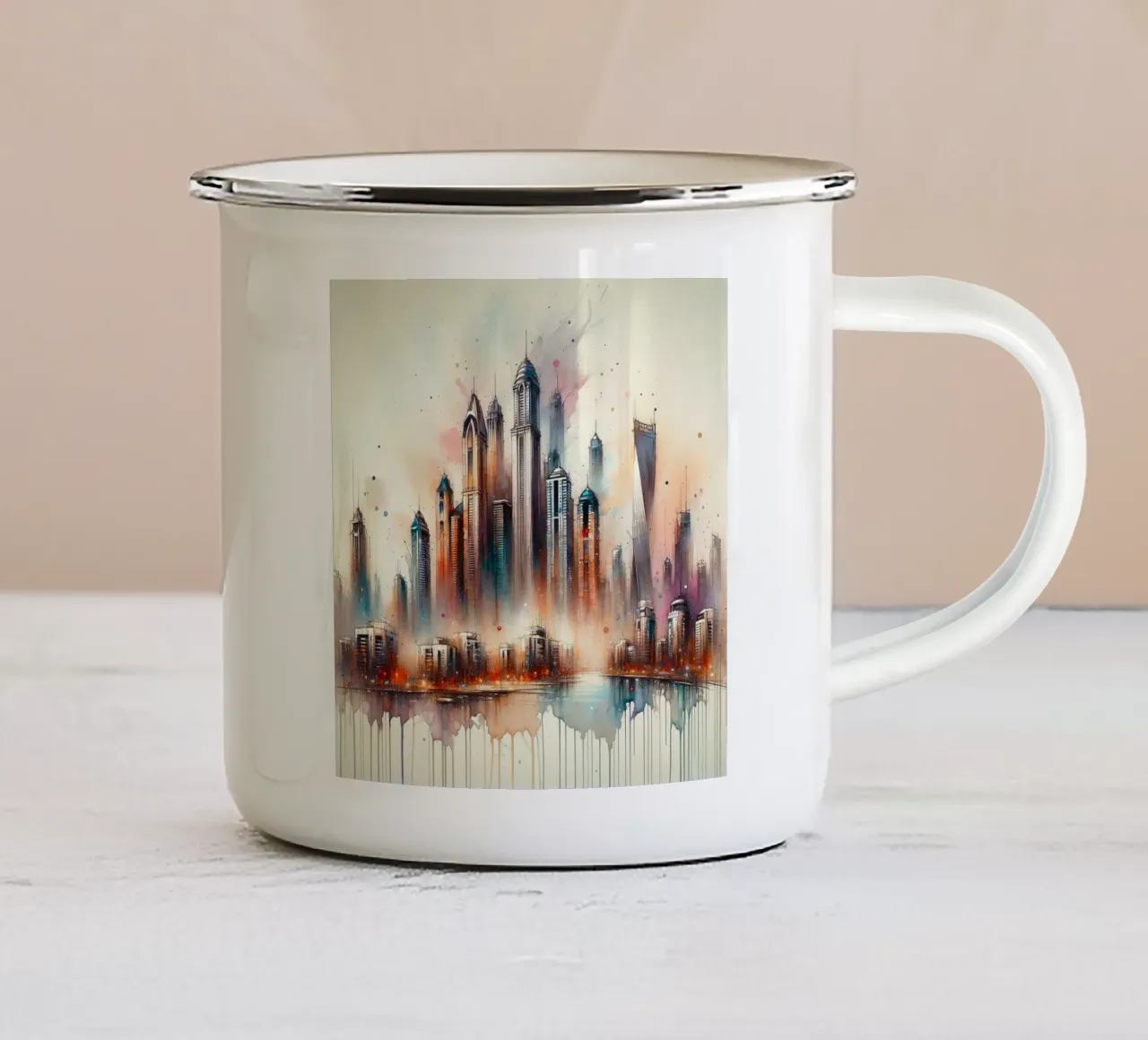 L'orizzonte da sogno di Dubai tazza in smalto da Chromatic Fusion Studio