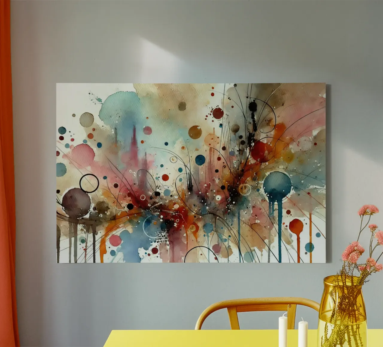 Dynamische verfexplosie canvas met Baklijst van Chromatic Fusion Studio