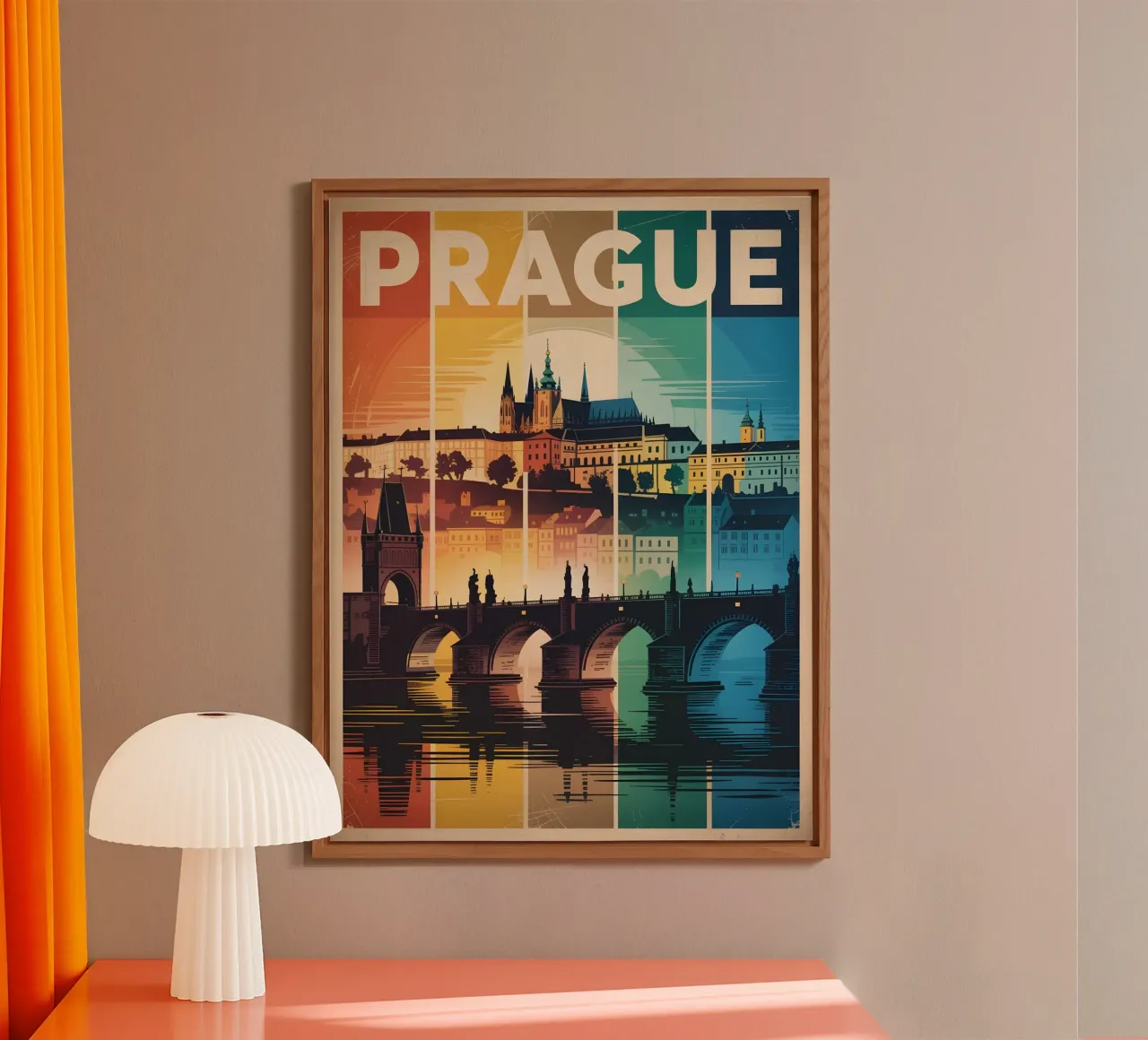 Prag vintage Kunst alluminio dibond da Vintage Travel Art