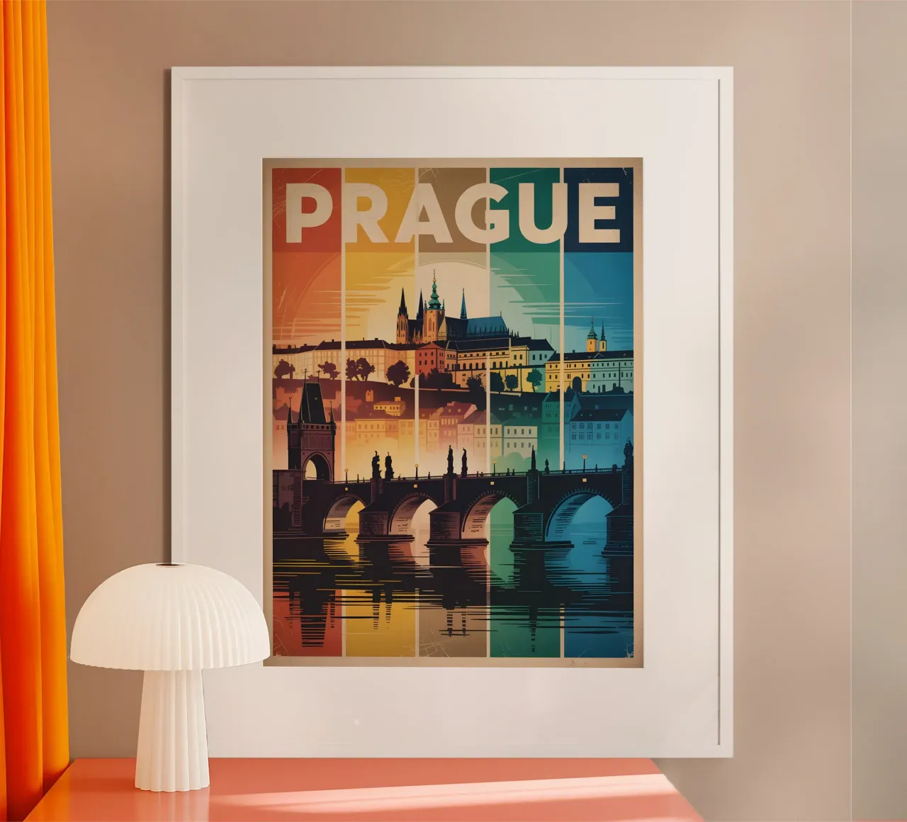 Prag vintage Kunst poster con telaio in alluminio da Vintage Travel Art