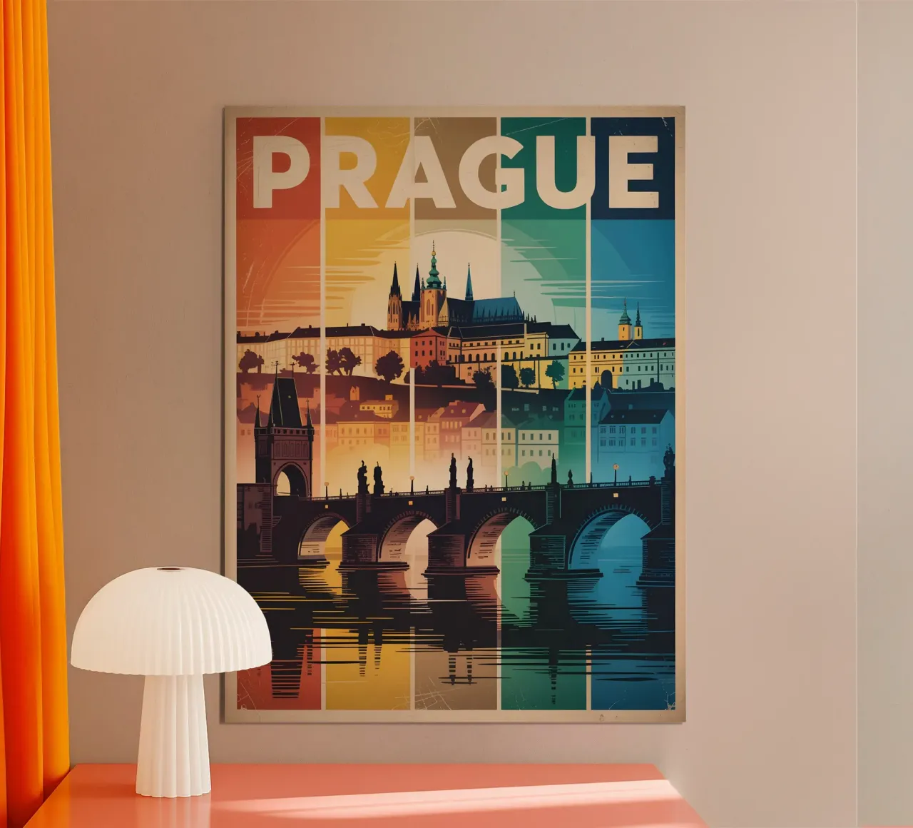 Prag vintage Kunst poster con telaio in alluminio da Vintage Travel Art
